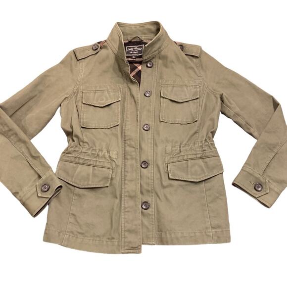 Lucky Brand Jackets & Blazers - Lucky Brand Womens army green with flannel plaid jacket Small